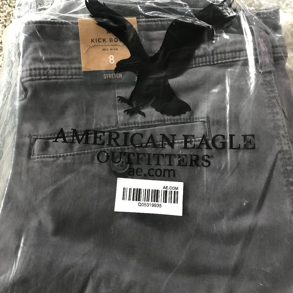 Women’s American Eagle Kickboot Midrise Gray Pant Size 8